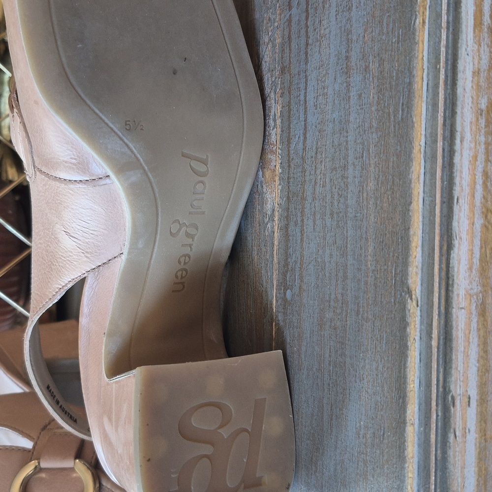 Paul Green Blush Slingback Heels with Gold Accents - Picture 8 of 8